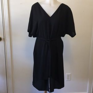 Lunnow Black Tunic Dress Caftan Sleeve Lg  NWT